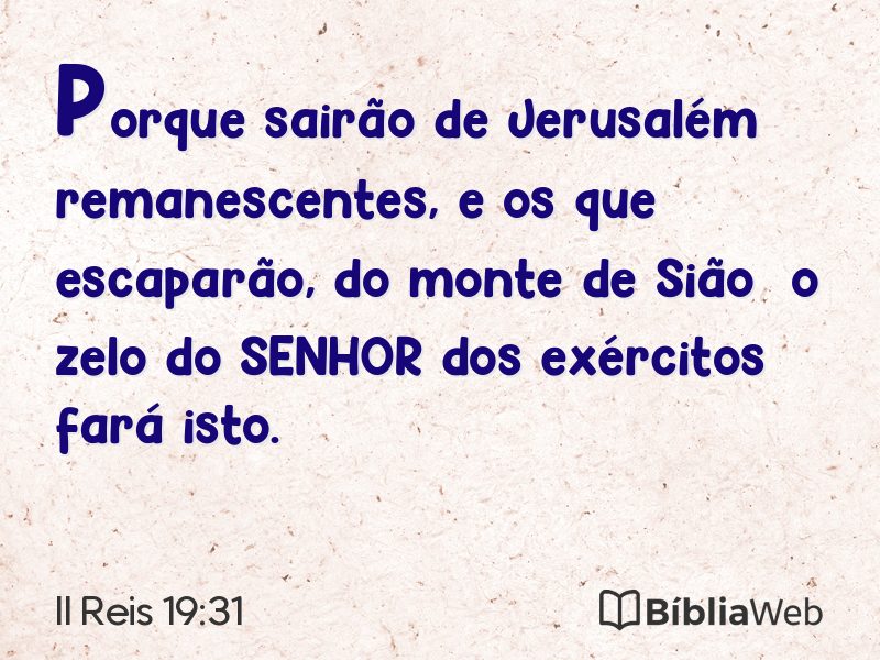 II Reis 19:31 em imagem para compartilhar