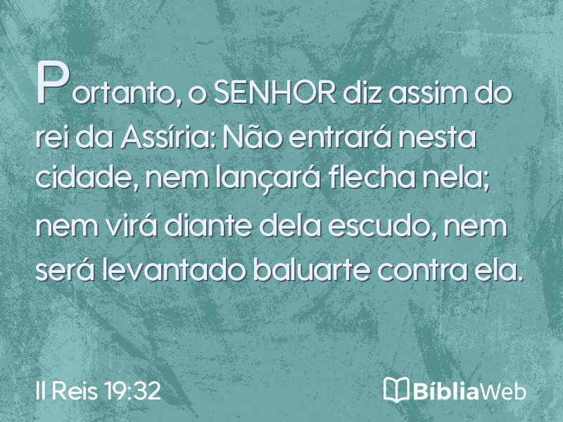 II Reis 19:32 em imagem para compartilhar