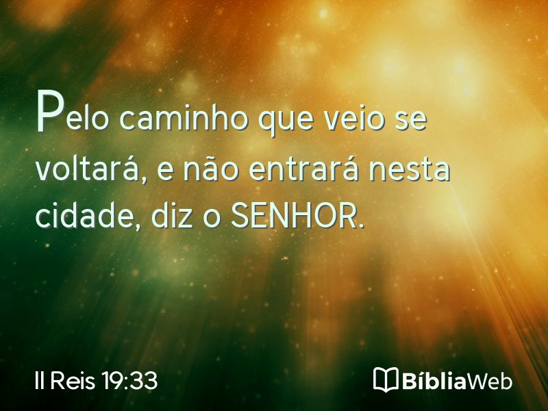 II Reis 19:33 em imagem para compartilhar