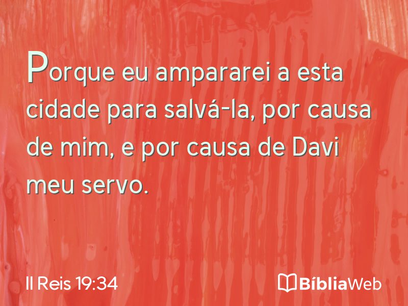 II Reis 19:34 em imagem para compartilhar