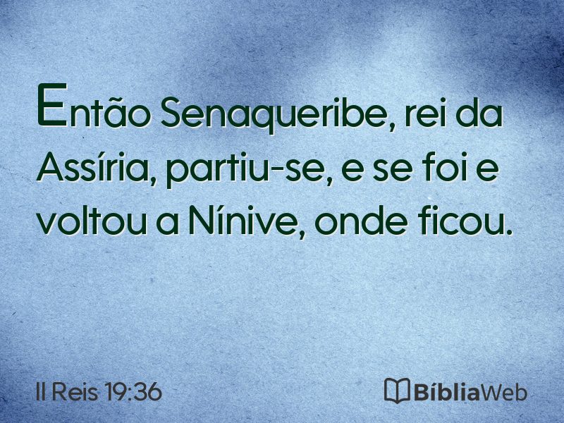 II Reis 19:36 em imagem para compartilhar