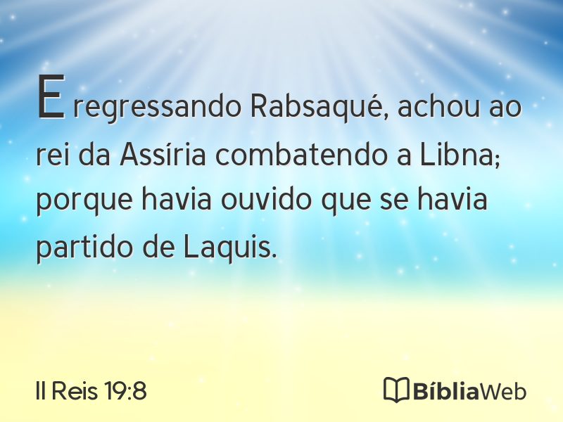 II Reis 19:8 em imagem para compartilhar