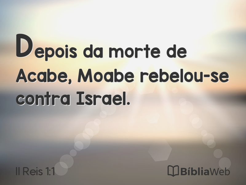 II Reis 1:1 em imagem para compartilhar