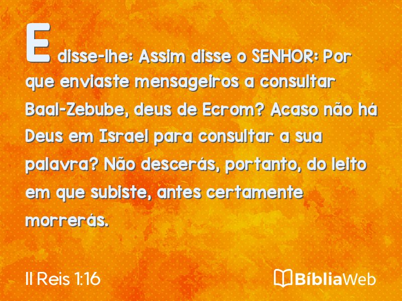 II Reis 1:16 em imagem para compartilhar