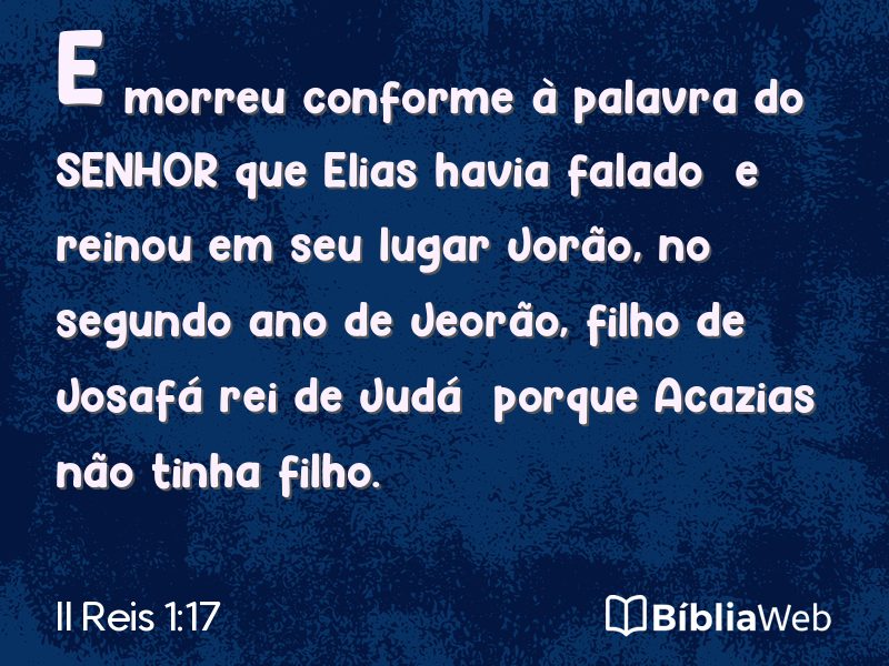 II Reis 1:17 em imagem para compartilhar