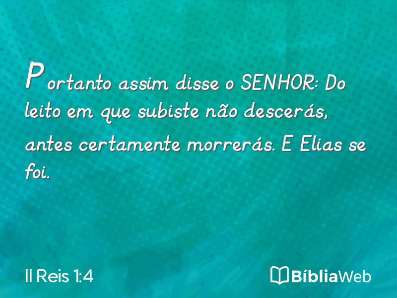 II Reis 1:4 em imagem para compartilhar
