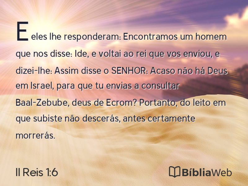 II Reis 1:6 em imagem para compartilhar