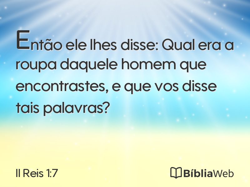II Reis 1:7 em imagem para compartilhar