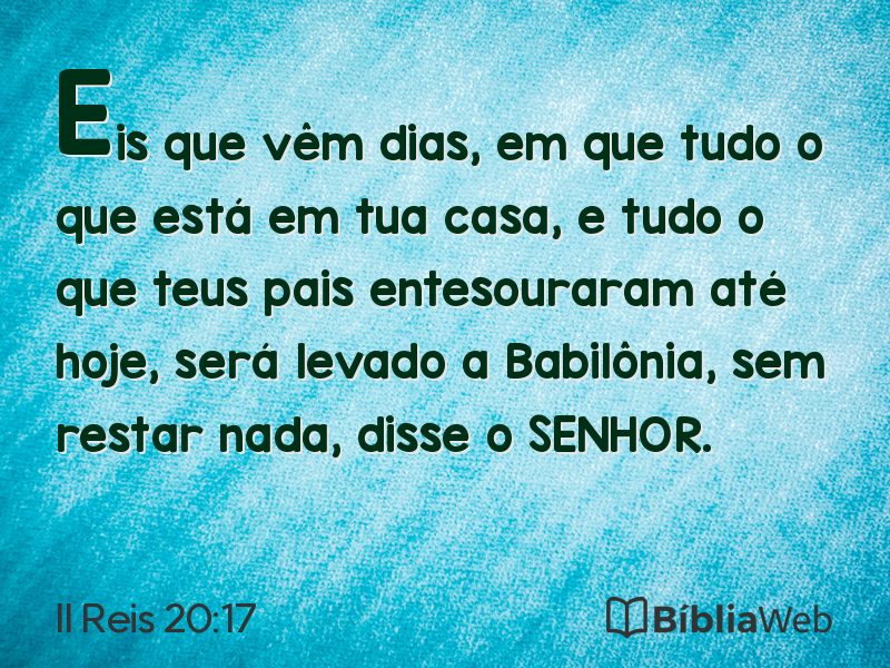 II Reis 20:17 em imagem para compartilhar