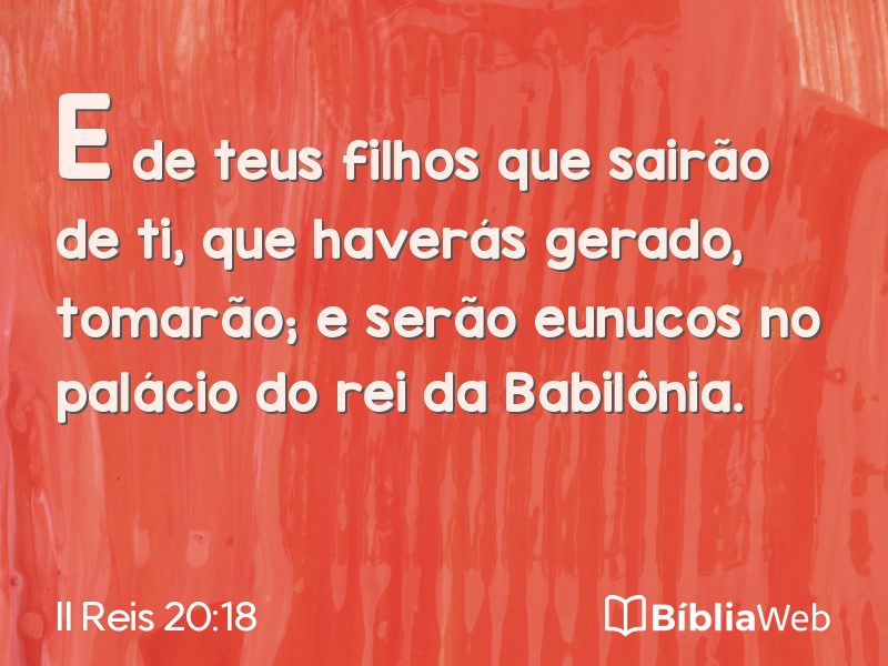 II Reis 20:18 em imagem para compartilhar