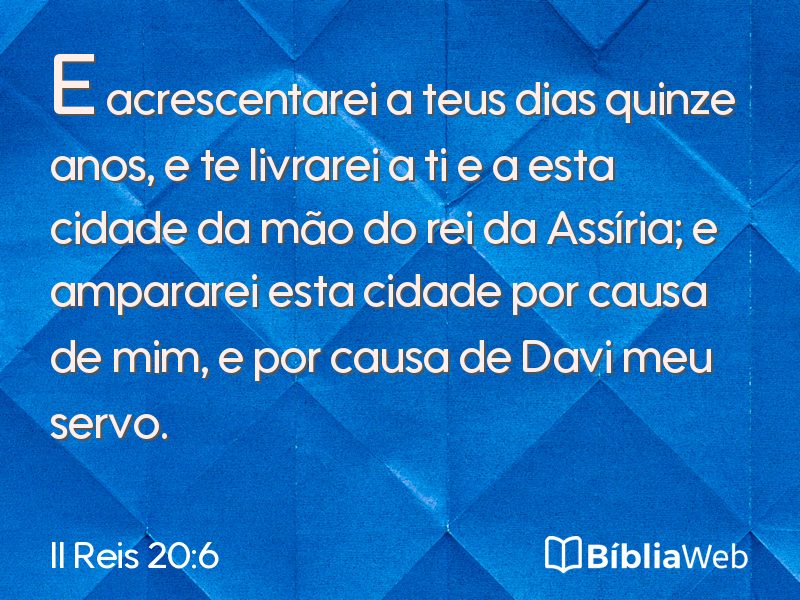 II Reis 20:6 em imagem para compartilhar