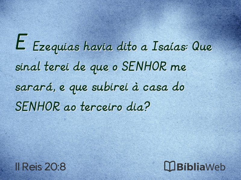 II Reis 20:8 em imagem para compartilhar