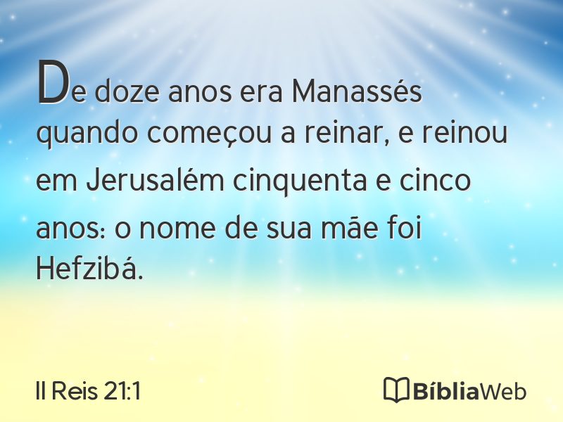 II Reis 21:1 em imagem para compartilhar