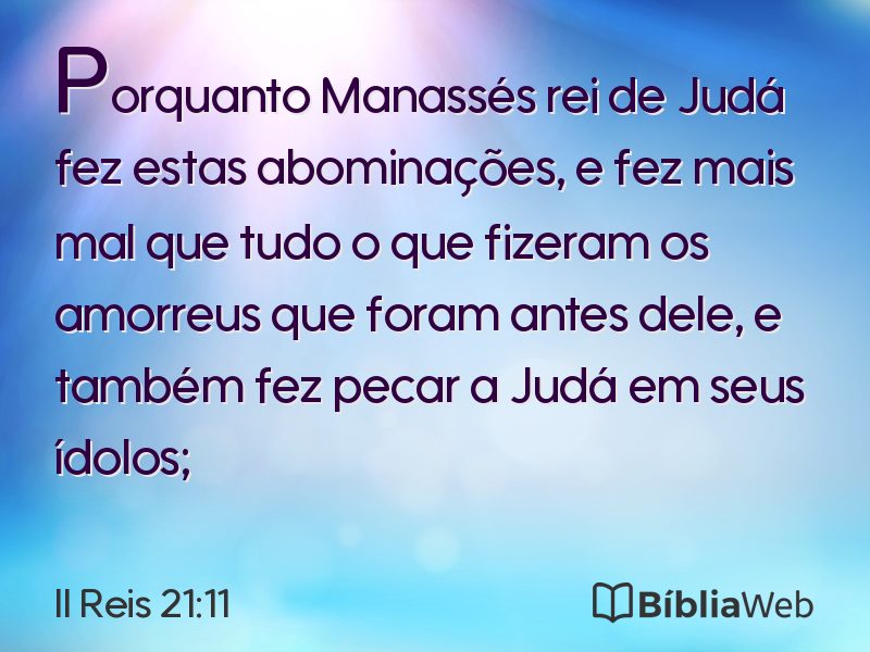 II Reis 21:11 em imagem para compartilhar