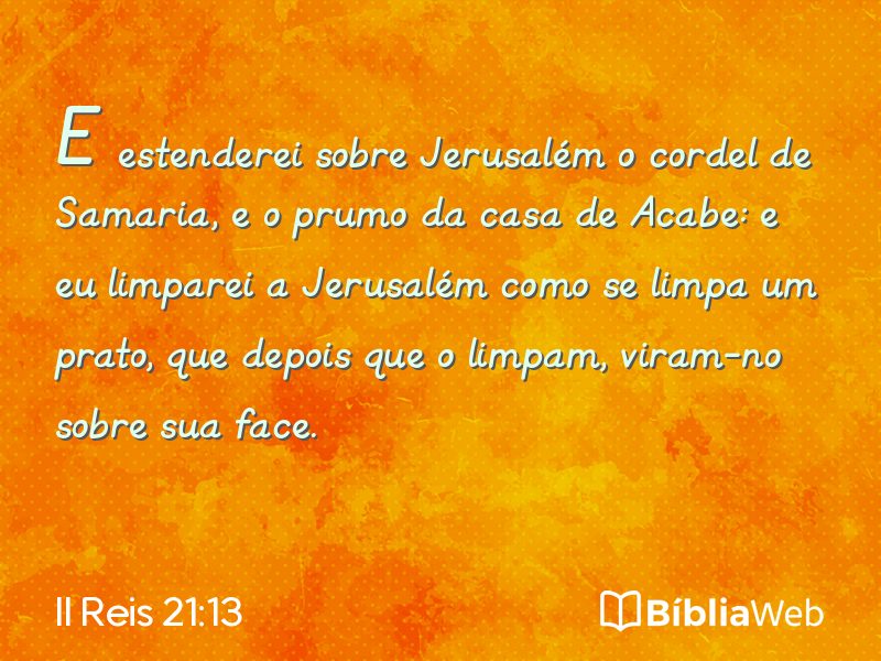 II Reis 21:13 em imagem para compartilhar