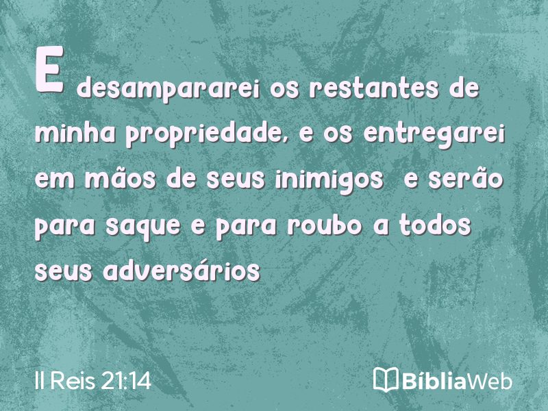 II Reis 21:14 em imagem para compartilhar