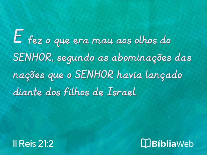 II Reis 21:2 em imagem para compartilhar