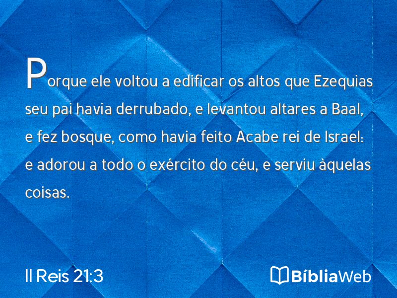 II Reis 21:3 em imagem para compartilhar
