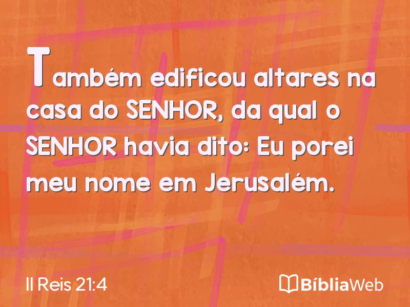 II Reis 21:4 em imagem para compartilhar