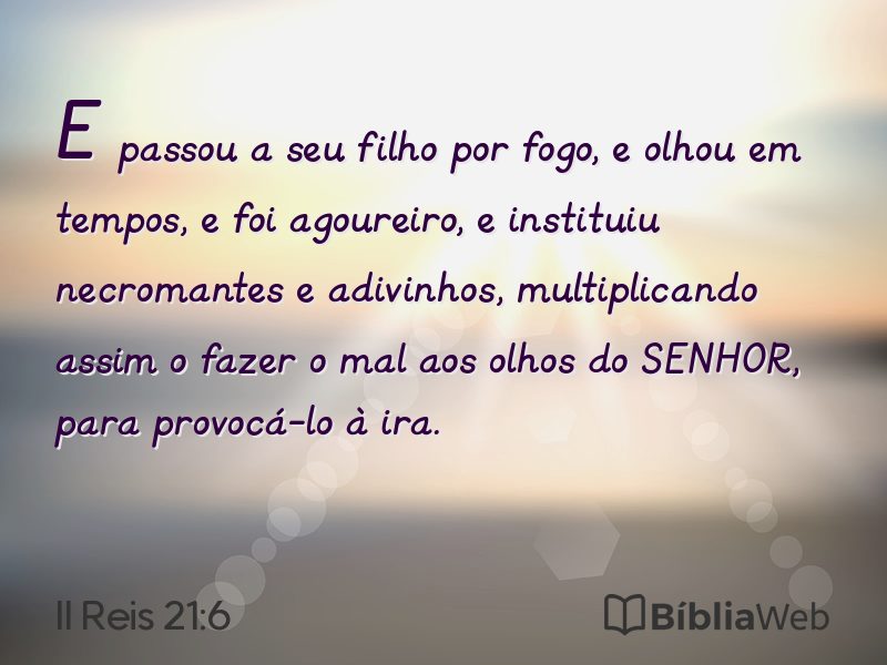 II Reis 21:6 em imagem para compartilhar