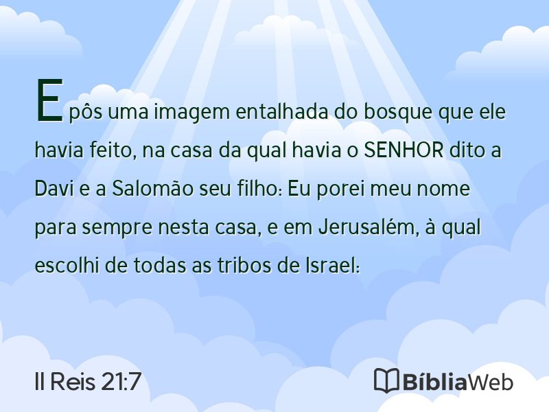 II Reis 21:7 em imagem para compartilhar
