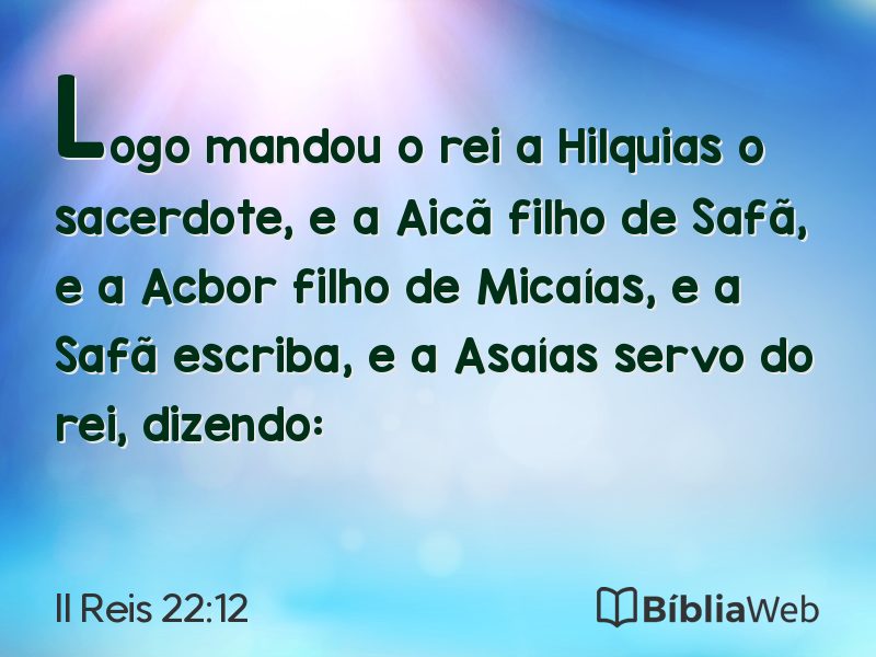 II Reis 22:12 em imagem para compartilhar