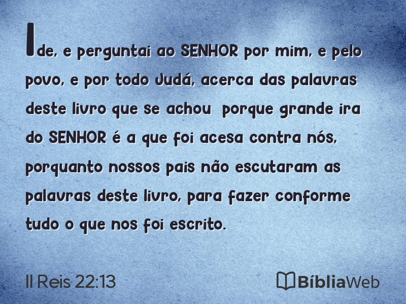 II Reis 22:13 em imagem para compartilhar