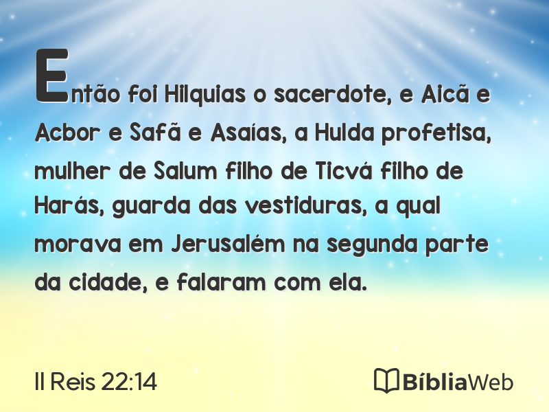 II Reis 22:14 em imagem para compartilhar