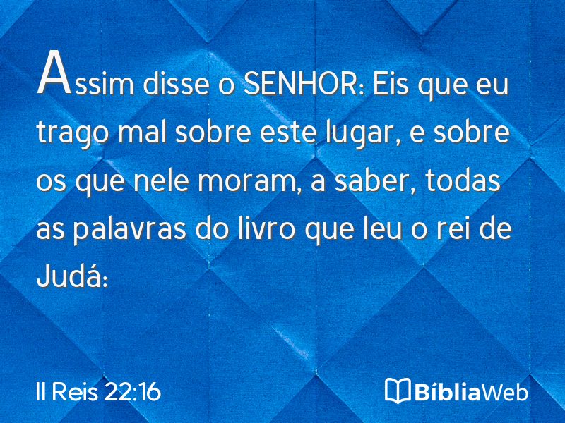 II Reis 22:16 em imagem para compartilhar