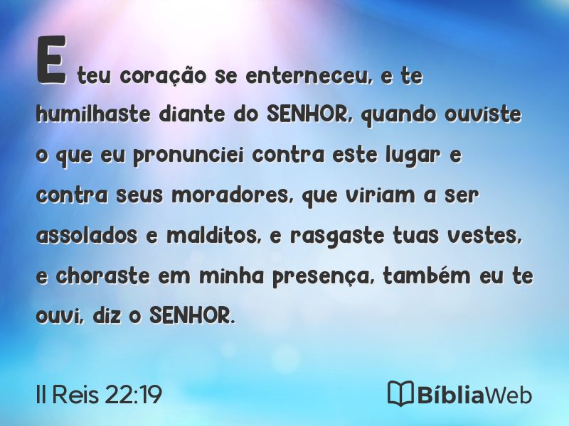 II Reis 22:19 em imagem para compartilhar