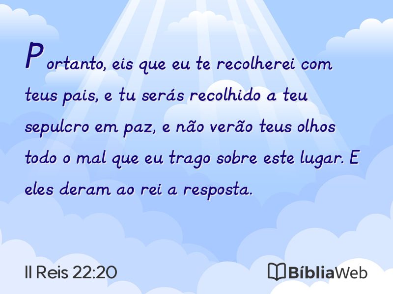 II Reis 22:20 em imagem para compartilhar