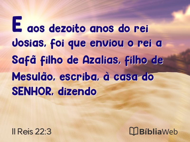 II Reis 22:3 em imagem para compartilhar
