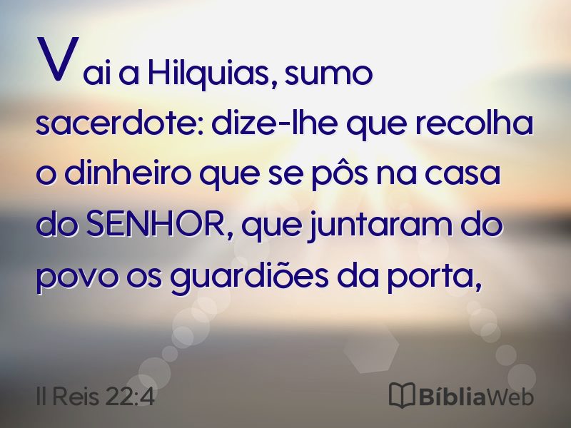II Reis 22:4 em imagem para compartilhar