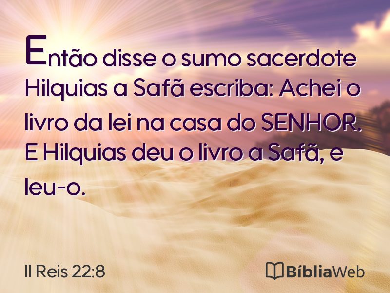 II Reis 22:8 em imagem para compartilhar