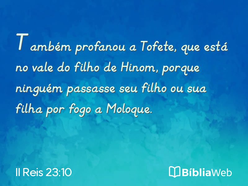 II Reis 23:10 em imagem para compartilhar