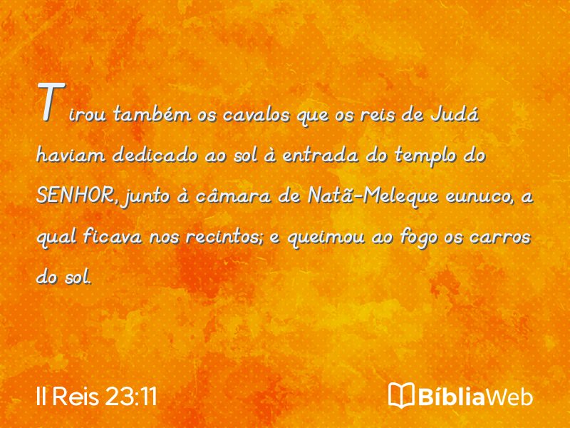 II Reis 23:11 em imagem para compartilhar