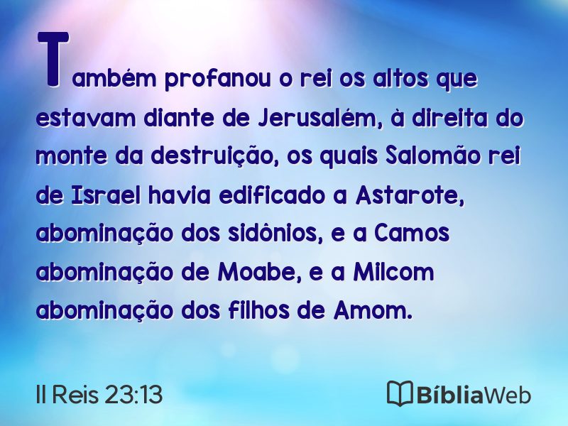 II Reis 23:13 em imagem para compartilhar