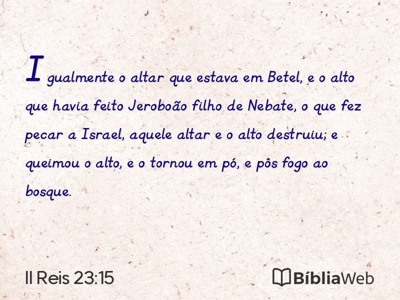 II Reis 23:15 em imagem para compartilhar