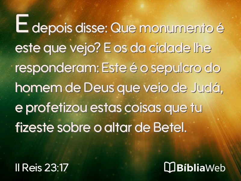 II Reis 23:17 em imagem para compartilhar