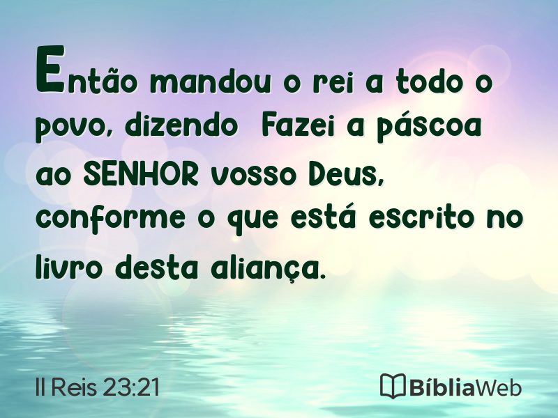 II Reis 23:21 em imagem para compartilhar