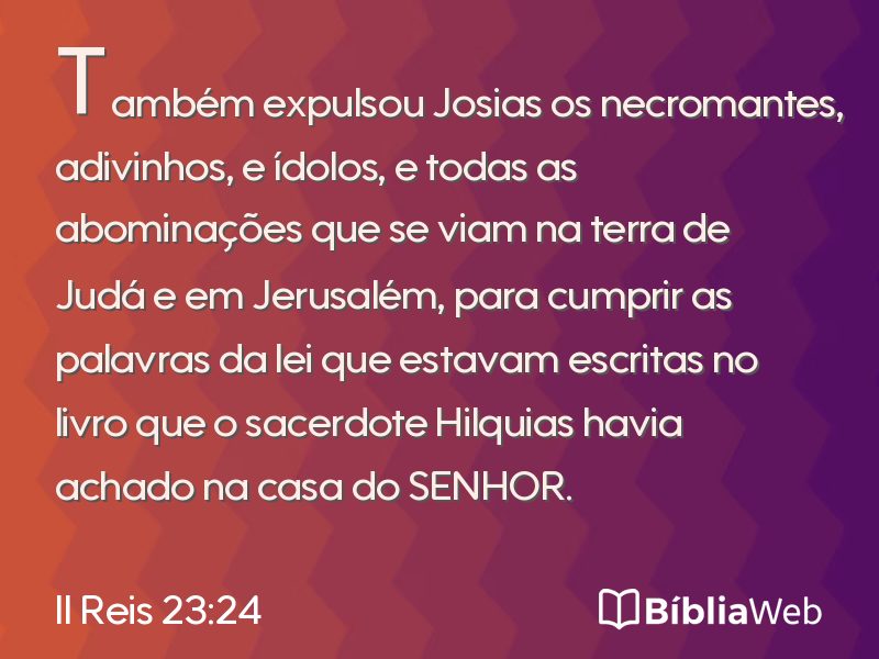 II Reis 23:24 em imagem para compartilhar