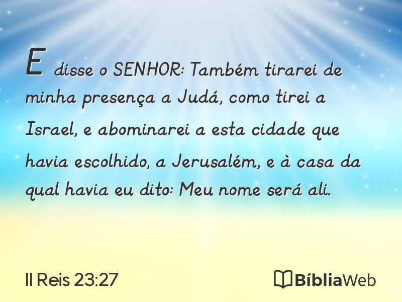 II Reis 23:27 em imagem para compartilhar