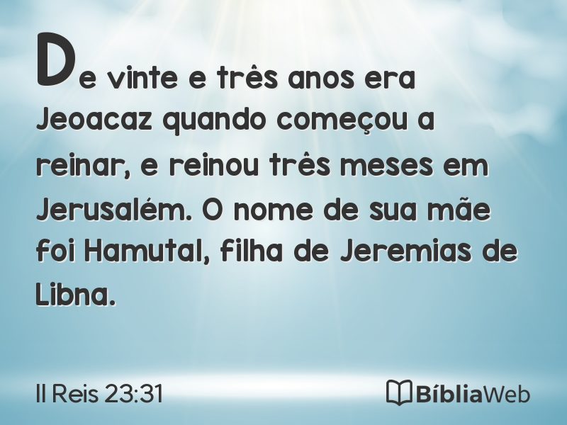 II Reis 23:31 em imagem para compartilhar