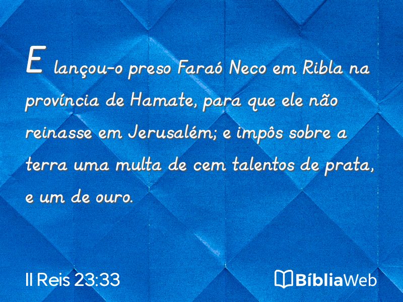 II Reis 23:33 em imagem para compartilhar