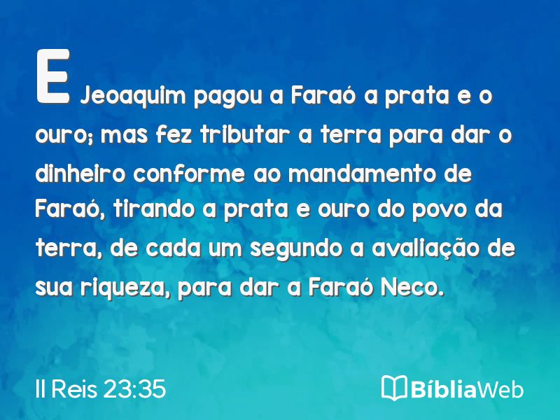 II Reis 23:35 em imagem para compartilhar