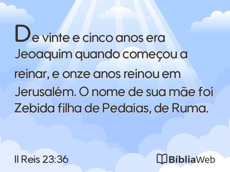 II Reis 23:36 em imagem para compartilhar