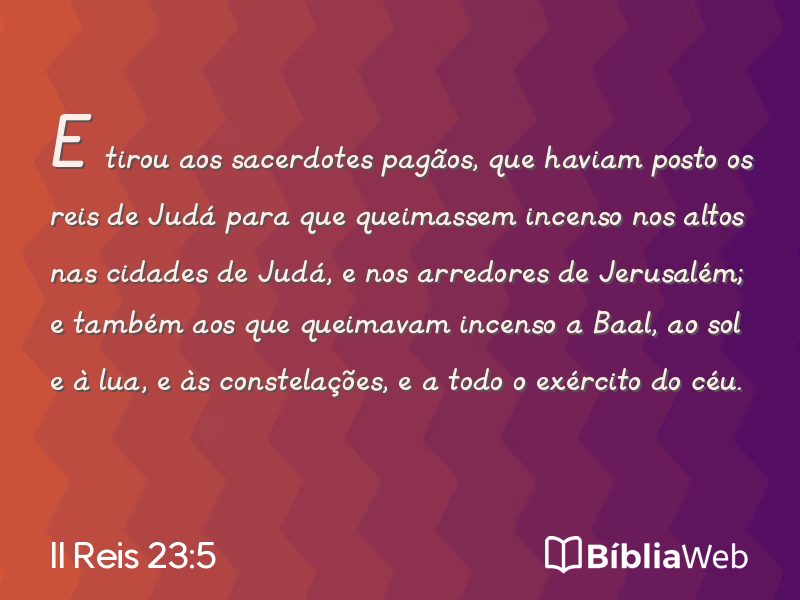 II Reis 23:5 em imagem para compartilhar