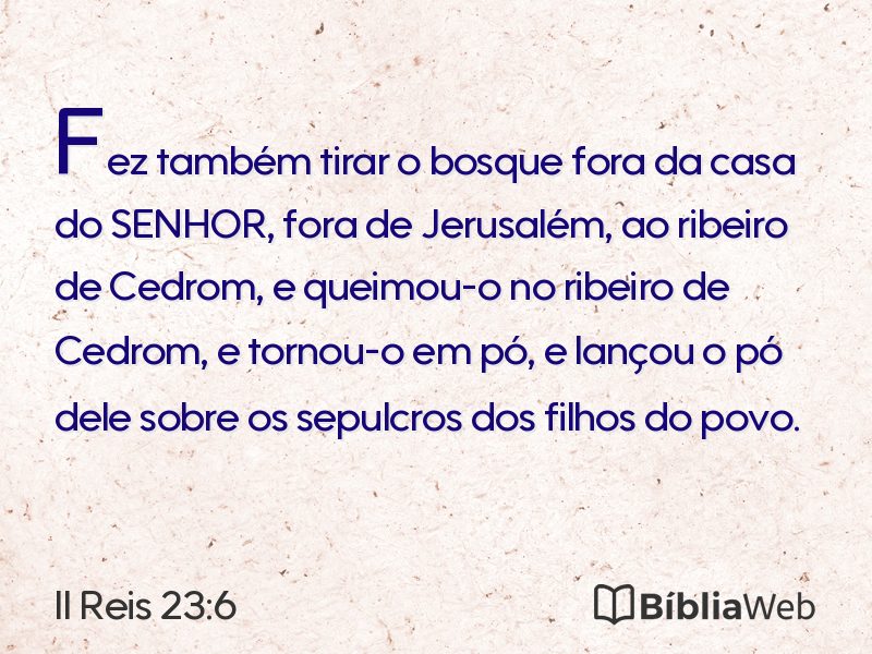 II Reis 23:6 em imagem para compartilhar
