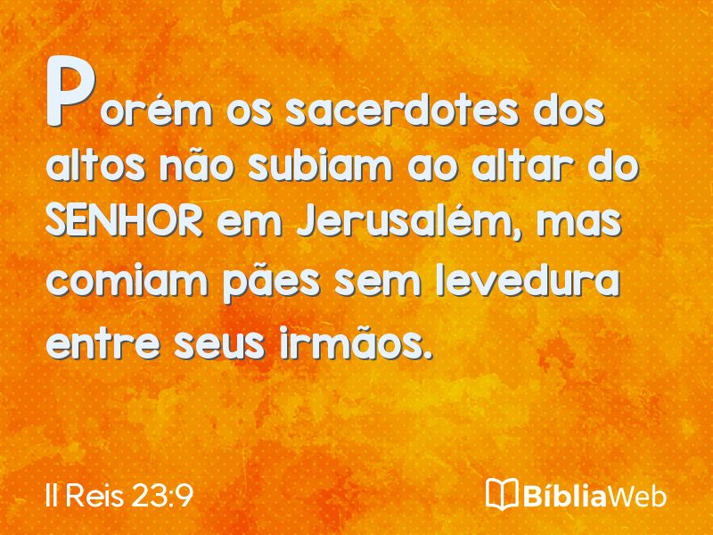 II Reis 23:9 em imagem para compartilhar