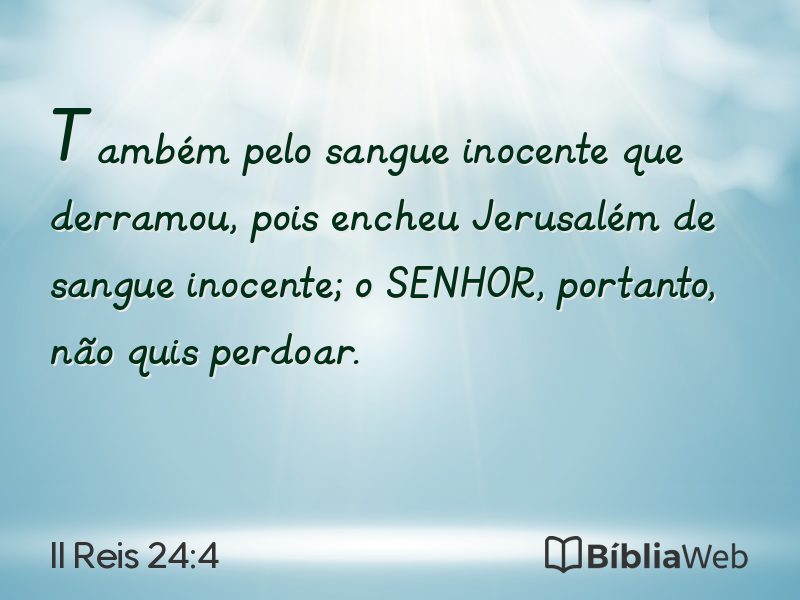 II Reis 24:4 em imagem para compartilhar